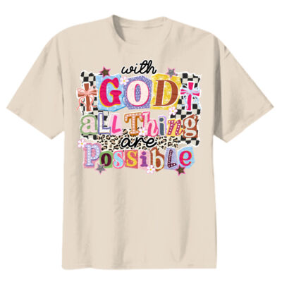 With God all things are possible-T10-007 - Youth Heavy Cotton 100% Cotton T Shirt Thumbnail