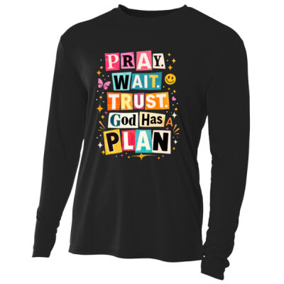 Pray Wait T10-060 - Adult Cooling Performance Long Sleeve Tee Thumbnail