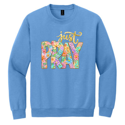 Just Pray T10-014 - Heavy Blend Crewneck Sweatshirt Thumbnail